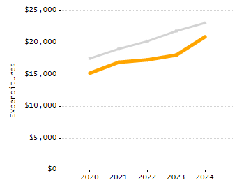 Organization Total Enrollment percentage chart