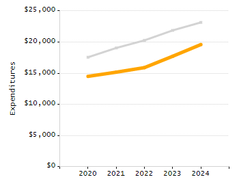 Organization Total Enrollment percentage chart
