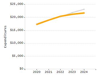 Organization Total Enrollment percentage chart
