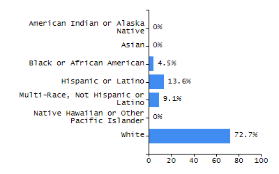 Bar chart showing student race and ethnicity percentages. White: 56.5%, Native Hawaiian or Other Pacific Islander: 0%, Multi-Race, Not Hispanic or Latino: 2.1%, Hispanic or Latino: 5.1%, Black or African American: 2.6%, Asian: 33.4%, American Indian or Alaska Native: 0.2%.