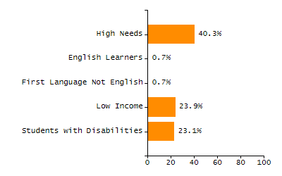 Bar chart showing student race and ethnicity percentages. White: 62.9%, Native Hawaiian or Other Pacific Islander: 0%, Multi-Race, Not Hispanic or Latino: 1.6%, Hispanic or Latino: 3.8%, Black or African American: 2.6%, Asian: 28.9%, American Indian or Alaska Native: 0.2%.