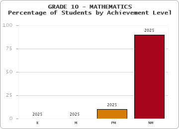GRADE 10 - MATHEMATICS - Percentage of Students by Achievement Level